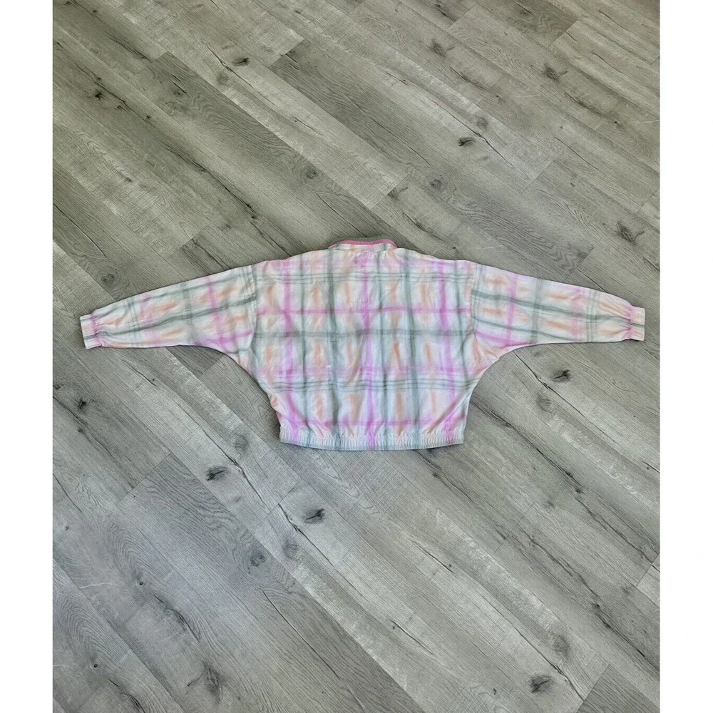 Vintage - TAIL Bomber Jacket-Green/Pink-White Plaid-size Medium - Picture 7 of 13